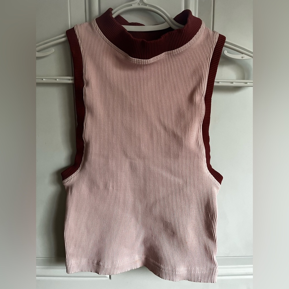 Free People | Cropped Mock Neck Ribbed Sleeveless Tank